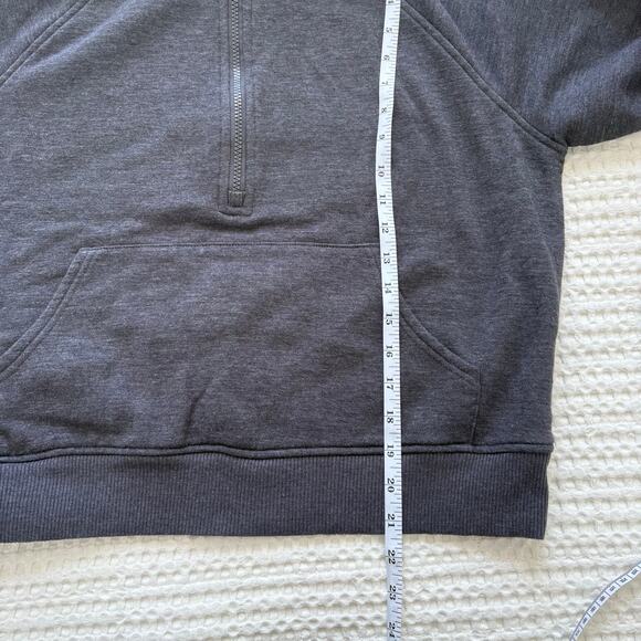 Gray Ribbed Half Zip Hoodie Medium - Picture 7 of 7